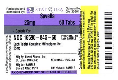 Savella 25mg Label Image (Savella 25mg Label 845)
